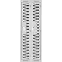Clean Line Lockers, 2 -tier, 12" x 15" x 72", Steel, Grey, Rivet (Assembled), Perforated Infinity Industrial Services Inc.