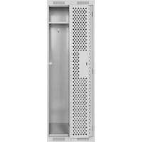 Clean Line Lockers, 2 -tier, 12" x 15" x 72", Steel, Grey, Rivet (Assembled), Perforated Infinity Industrial Services Inc.