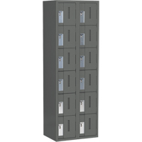 Concorde Heavy-Duty Lockers, 6 -tier, Bank of 2, 24" x 18" x 72", Steel, Charcoal, Welded (Assembled) Infinity Industrial Services Inc.