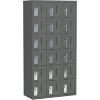 Concorde Heavy-Duty Lockers, 6 -tier, Bank of 3, 36" x 18" x 72", Steel, Charcoal, Welded (Assembled) Infinity Industrial Services Inc.