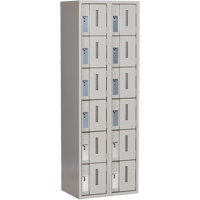 Concorde Heavy-Duty Lockers, 6 -tier, Bank of 2, 24" x 18" x 72", Steel, Grey, Welded (Assembled) Infinity Industrial Services Inc.
