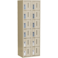 Concorde Heavy-Duty Lockers, 6 -tier, Bank of 2, 24" x 18" x 72", Steel, Beige, Welded (Assembled) Infinity Industrial Services Inc.