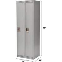 Lockers, Bank of 2, 24" x 18" x 72", Steel, Grey, Knocked Down Infinity Industrial Services Inc.