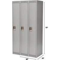 Lockers, Bank of 3, 36" x 18" x 72", Steel, Grey, Knocked Down Infinity Industrial Services Inc.