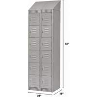 Lockers, 6 -tier, Bank of 2, 24" x 18" x 82", Steel, Grey, Knocked Down Infinity Industrial Services Inc.