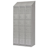 Lockers, 6 -tier, Bank of 3, 36" x 18" x 82", Steel, Grey, Knocked Down Infinity Industrial Services Inc.