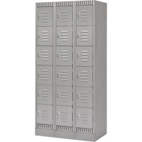 Casiers, 6 niveaux, Bloc de 3, 36" x 18" x 76", Acier, Gris, D&eacute;mont&eacute; Infinity Industrial Services Inc.