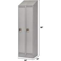 Lockers, Bank of 2, 24" x 18" x 86", Steel, Grey, Knocked Down Infinity Industrial Services Inc.