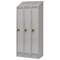 Lockers, Bank of 3, 36" x 18" x 86", Steel, Grey, Knocked Down Infinity Industrial Services Inc.