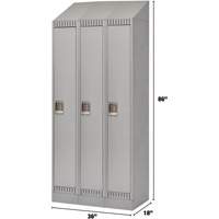 Lockers, Bank of 3, 36" x 18" x 86", Steel, Grey, Knocked Down Infinity Industrial Services Inc.