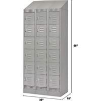 Lockers, 6 -tier, Bank of 3, 36" x 18" x 86", Steel, Grey, Knocked Down Infinity Industrial Services Inc.