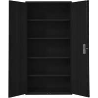 Hi-Boy Storage Cabinet, Steel, 4 Shelves, 72" H x 36" W x 18" D, Black Infinity Industrial Services Inc.
