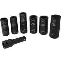 Half Metric Flip Socket Set, 7 Pcs, Impact, 1/2" Drive Size, Deep Infinity Industrial Services Inc.