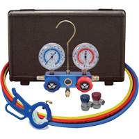 Automotive Manifold Gauge Set with Manual Couplers & 3-in-1 Side Mount Can Tap Valve Infinity Industrial Services Inc.