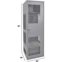 Gear Locker with Door, Steel, 24" W x 18" D x 72" H, Grey Infinity Industrial Services Inc.