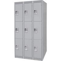 Casiers, 3 niveaux, Bloc de 3, 36" x 18" x 72", Acier, Gris, D&eacute;mont&eacute; Infinity Industrial Services Inc.