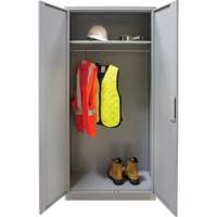 Wardrobe Storage Cabinet, Steel, 36" W x 18" D x 72" H, Grey Infinity Industrial Services Inc.