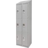 Lockers, 3 -tier, Bank of 2, 24" x 18" x 82", Steel, Grey, Knocked Down Infinity Industrial Services Inc.
