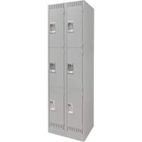 Casiers, 3 niveaux, Bloc de 2, 24" x 18" x 76", Acier, Gris, D&eacute;mont&eacute; Infinity Industrial Services Inc.