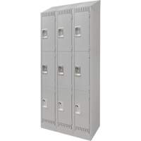 Lockers, 3 -tier, Bank of 3, 36" x 18" x 86", Steel, Grey, Knocked Down Infinity Industrial Services Inc.
