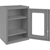 Wall-Mountable Storage Cabinet with Clearview Doors, 26-15/16" H x 18-1/8" W x 13-11/16" D, 2 Shelves, Steel, Grey Infinity Industrial Services Inc.