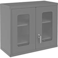 Wall-Mountable Storage Cabinet with Clearview Doors, 26-15/16" H x 29-7/8" W x 13-11/16" D, 2 Shelves, Steel, Grey Infinity Industrial Services Inc.