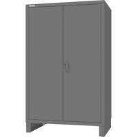 Cabinet with Recessed Pegboard Doors, Steel, 4 Shelves, 78" H x 48" W x 30" D, Grey Infinity Industrial Services Inc.