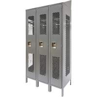 Casiers ventil&eacute;s, Bloc de 3, 36 x 18" x 88", Acier, Gris, D&eacute;mont&eacute;, Perfor&eacute; Infinity Industrial Services Inc.