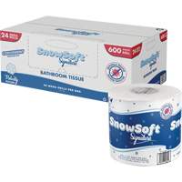 Papier hygi&eacute;nique de premi&egrave;re qualit&eacute; Snow Soft, 2 Pli, 600 Feuilles/Rouleu, Longueur 145', Blanc Infinity Industrial Services Inc.