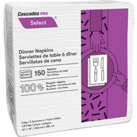 Pro Select&reg; 1/8 Fold Dinner Napkin, 2 Ply, 15" x 16" Infinity Industrial Services Inc.