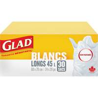Sacs &agrave; ordures hauts 45 L sans parfum, R&eacute;gulier, 24" la x 28" lo, Blanc Infinity Industrial Services Inc.