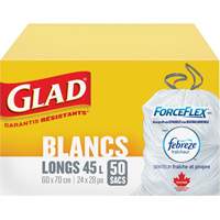 Tall 45L Febreze Garbage Bags, Regular, 24" W x 28" L, White Infinity Industrial Services Inc.