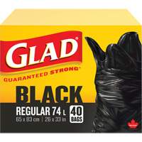 74L Garbage Bags, Regular, 26" W x 33" L, Black Infinity Industrial Services Inc.
