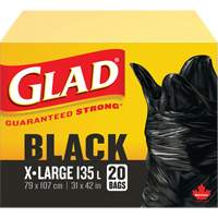 135L Garbage Bags, Regular, 31" W x 42" L, Black Infinity Industrial Services Inc.