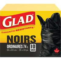 74L Garbage Bags, Regular, 26" W x 33" L, Black Infinity Industrial Services Inc.