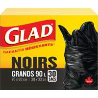 90L Garbage Bags, Regular, 30" W x 33" L, Black Infinity Industrial Services Inc.