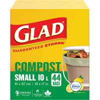 Small Compostable Bags, Regular, 17" L x 16" W, Brown, 10 L (3 Gal.) Capacity Infinity Industrial Services Inc.