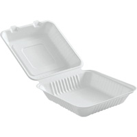 Contenants &agrave; charni&egrave;re pour nourriture compostable, Bagasse, Carr&eacute;e Infinity Industrial Services Inc.