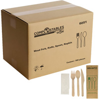 Wood Cutlery Set in Paper Bag Infinity Industrial Services Inc.
