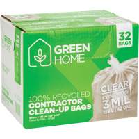 Green Home Garbage Bags, Strong, 33" W x 48" L, 3 mils, Clear, 159 L (42 Gal.) Capacity Infinity Industrial Services Inc.