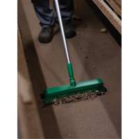 Push Broom Head, Fine/Stiff Bristles, 16-1/2", Polyester/Polypropylene, Green Infinity Industrial Services Inc.