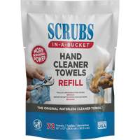 Recharge d'essuie-mains nettoyants, 72 lingettes, 10" x 12" Infinity Industrial Services Inc.