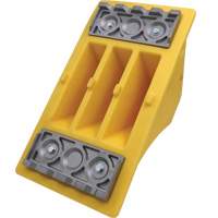 75 Ton Large Equipment Wheel Chock with Aluminum Cleats, Urethane, Yellow Infinity Industrial Services Inc.