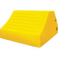 165 Ton Large Equipment Wheel Chock with Handle & Hole, Urethane, Yellow Infinity Industrial Services Inc.