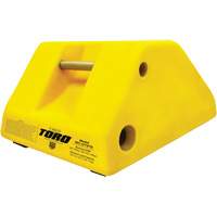 255 Ton Large Equipment Wheel Chock with Handle & Hole, Urethane, Yellow Infinity Industrial Services Inc.