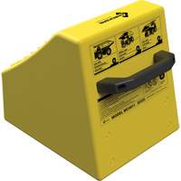 Cale de roue ultra-robuste pour l'exploitation mini&egrave;re Checkers Safety sans support, PEHD, Jaune, 14-1/2" la x 17-1/2" p x 16" h Infinity Industrial Services Inc.
