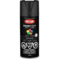 Appr&ecirc;t + peinture COLORmaxx, Noir, Semi-mat, 12 oz, Canette a&eacute;rosol Infinity Industrial Services Inc.