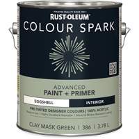 Peinture int&eacute;rieure pr&eacute;teint&eacute;e + appr&ecirc;t mural Colour Spark, Vert masque en argile, Satin&eacute;, 3,78 L, Gallon Infinity Industrial Services Inc.