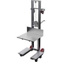 Empileur &agrave; plateforme, M&eacute;canisme Treuil manuel, Capacit&eacute; de 400 lb, Levage max de 60" Infinity Industrial Services Inc.