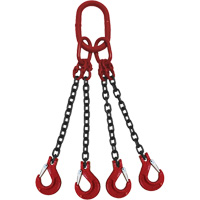 Chain Sling, Grade 80 Chain, Quadruple Legs, Oblong & Slip Hooks, 9/32" x 5' Infinity Industrial Services Inc.
